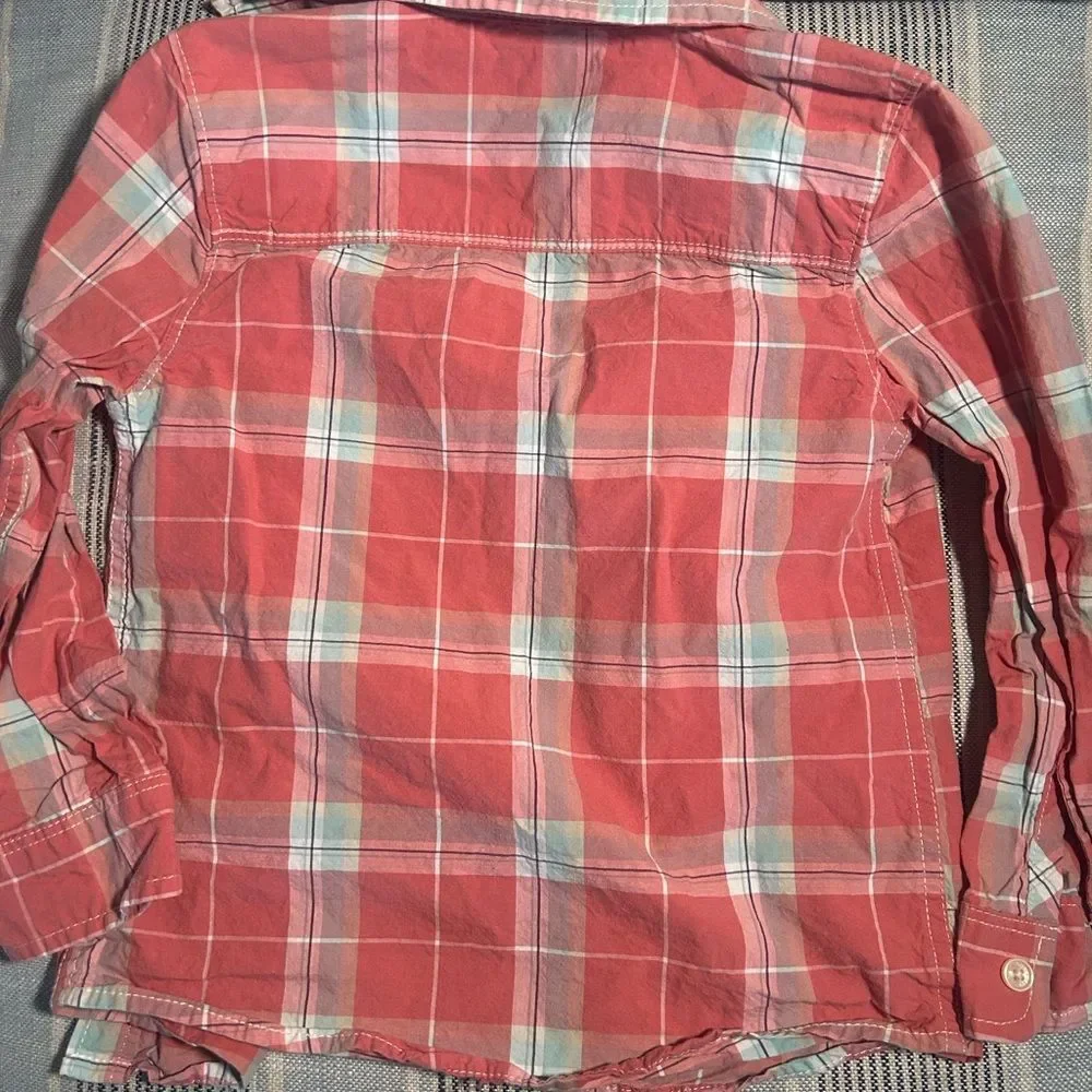 OshKosh B’gosh Plaid Button Down Shirt Toddler Size 4T